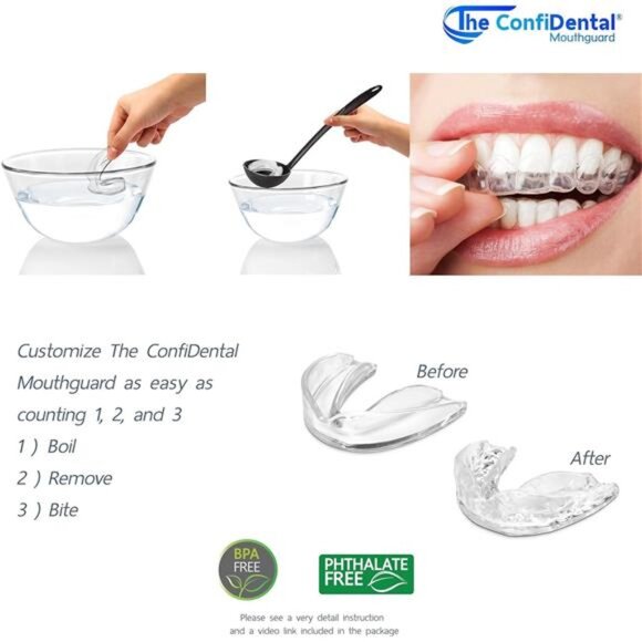 Pack of 3 Moldable Mouth Guard for Teeth Grinding Clenching Bruxism, Sport - Picture 7 of 8